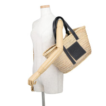 Load image into Gallery viewer, LOEWE Basket Bag Natural/Black Raffia Leather Size Large
