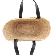 Load image into Gallery viewer, LOEWE Basket Bag Natural/Black Raffia Leather Size Large