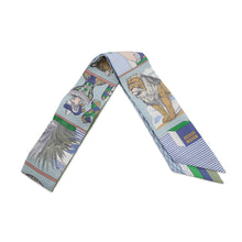 Load image into Gallery viewer, HERMES Twilly Grand Theater Nouveau Blue Gacier/Green/White Silk100%