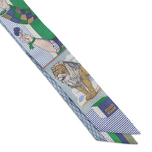 Load image into Gallery viewer, HERMES Twilly Grand Theater Nouveau Blue Gacier/Green/White Silk100%