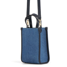 将图像加载到图库查看器中,JIMMY CHOO Mini tote Blue/Navy Canvas Leather