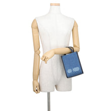 将图像加载到图库查看器中,JIMMY CHOO Mini tote Blue/Navy Canvas Leather