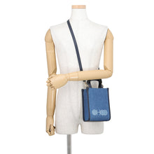 将图像加载到图库查看器中,JIMMY CHOO Mini tote Blue/Navy Canvas Leather