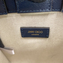 将图像加载到图库查看器中,JIMMY CHOO Mini tote Blue/Navy Canvas Leather