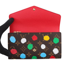 Load image into Gallery viewer, LOUIS VUITTON LV × YK Portefeuille Sarah NM Brown/MulticolorM81980 Monogram Painted Dot