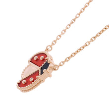 将图像加载到图库查看器中,Van Cleef & Arpels Lucky Spring Pendant Open Wing Ladybug Onyx/CarnelianVCARP9X000 18K Pink Gold
