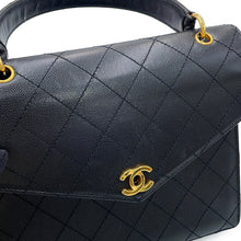 Load image into Gallery viewer, CHANEL V-flap handbag Black Caviar Leather