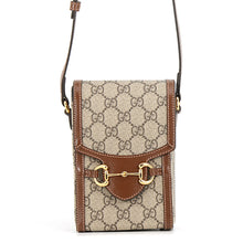 将图像加载到图库查看器中,GUCCI Horsebit1955 Mini Shoulder Bag Beige/Brown625615 92TCG 8563 GG Supreme Leather