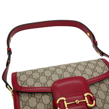 将图像加载到图库查看器中,GUCCI Horsebit 1955 Medium Shoulder Bag Beige/Red602204 GG Supreme