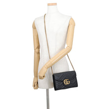 将图像加载到图库查看器中,GUCCI GG Marmont Quilted Chain Wallet Black474575 DTD1T 1000 Leather