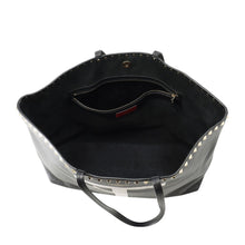 Load image into Gallery viewer, Valentino Garavani Rock Studded Pet Tote Black/White Leather