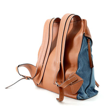 Load image into Gallery viewer, LOEWE TBackpack Small Blue/Tan316.28.P32 Denim Leather Size Small