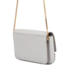 Load image into Gallery viewer, BURBERRY Chain wallet Light Gray Embossed Leather