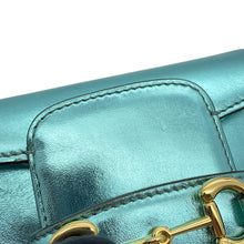Load image into Gallery viewer, GUCCI Horsebit 1955 Nano Shoulder MetalicLight Blue760253 Leather Size Nano