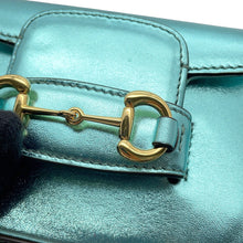 Load image into Gallery viewer, GUCCI Horsebit 1955 Nano Shoulder MetalicLight Blue760253 Leather Size Nano