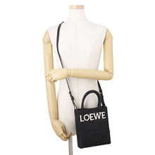 Load image into Gallery viewer, LOEWE Standard A5 2-Way Bag Black/WhiteA563S30X09 Raffia Leather