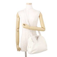 将图像加载到图库查看器中,Bottega Veneta The Point Triangle 2WAY Bag White Nylon Leather Size Medium