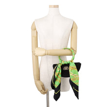Load image into Gallery viewer, BALENCIAGA Opera Clutch Bag Black/Green570030 suede