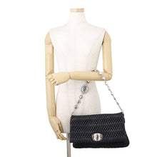 Load image into Gallery viewer, MIUMIU Nappa Crystal Matelassé Shoulder Bag Black Leather