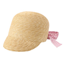 Load image into Gallery viewer, MIUMIU Straw cap Size M Beige/Pink/White Straw Silk