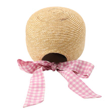 Load image into Gallery viewer, MIUMIU Straw cap Size M Beige/Pink/White Straw Silk
