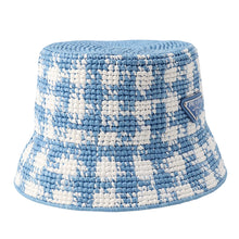 Load image into Gallery viewer, PRADA Bucket hat Size S Blue/White1HC137 Raffia