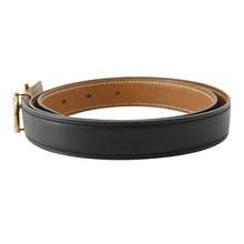 Load image into Gallery viewer, HERMES Gamma reversible belt Size 85 Black/Gold Swift Leather Epsom