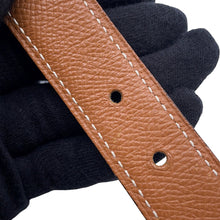 Load image into Gallery viewer, HERMES Gamma reversible belt Size 85 Black/Gold Swift Leather Epsom