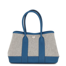 将图像加载到图库查看器中,HERMES Neo Garden Ecru/Blue Wootle Mail Toile H Negonda Leather Size 23