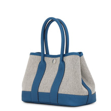 将图像加载到图库查看器中,HERMES Neo Garden Ecru/Blue Wootle Mail Toile H Negonda Leather Size 23