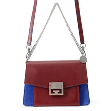 将图像加载到图库查看器中,Givenchy GV3 Shoulder Bag Bordeaux/Blue Leather suede Size Small