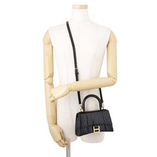 Load image into Gallery viewer, BALENCIAGA Hour glass Black592833 Embossed Leather Size XS