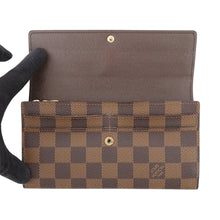 Load image into Gallery viewer, LOUIS VUITTON Portefeuille Sarah BrownN61734 Damier Ebene Canvas