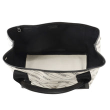 Load image into Gallery viewer, BALENCIAGA Navy Tote Bag White/Black339933 Canvas Leather Size S