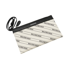Load image into Gallery viewer, BALENCIAGA Navy Tote Bag White/Black339933 Canvas Leather Size S