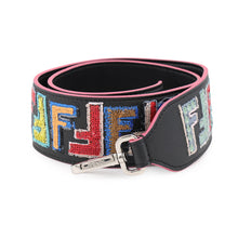 Load image into Gallery viewer, FENDI Logo Strap Black/Multicolor8AV077 Leather Sequins