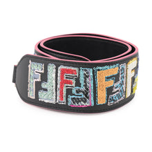 Load image into Gallery viewer, FENDI Logo Strap Black/Multicolor8AV077 Leather Sequins