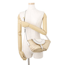 Load image into Gallery viewer, Chloe Mercy Bucket Natural/White Raffia Leather Size Small