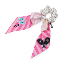 Load image into Gallery viewer, CHANEL Scrunchie with ribbon Pink/Gray Nylon
