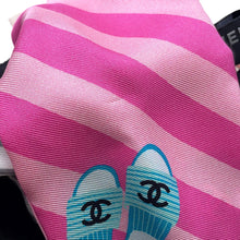 Load image into Gallery viewer, CHANEL Scrunchie with ribbon Pink/Gray Nylon