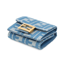 Load image into Gallery viewer, FENDI ZUCCA Baguette Tri-fold Wallet Blue8M0395AUNJF1SKL Canvas