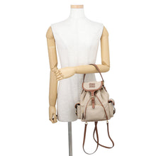 Load image into Gallery viewer, MIUMIU Logo Backpack Beige/Brown5BZ043 Leather Canvas Size Medium