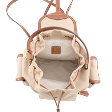Load image into Gallery viewer, MIUMIU Logo Backpack Beige/Brown5BZ043 Leather Canvas Size Medium