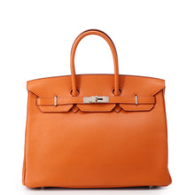将图像加载到图库查看器中,HERMES Birkin Orange Chevre Myzore Goatskin Size 35