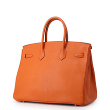 将图像加载到图库查看器中,HERMES Birkin Orange Chevre Myzore Goatskin Size 35