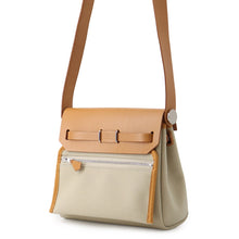 将图像加载到图库查看器中,HERMES Herbag zip Natural Sable/Beton Toile H Vache Hunter Leather Size 20