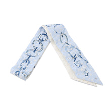 Load image into Gallery viewer, HERMES Twilly DO RE BOUCLES Broderis Anglaise Blue/Blanc/Marine Silk100%