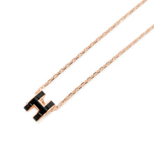 将图像加载到图库查看器中,HERMES Pop Ash Necklace Size Mini Black Lacquer Gold Plated