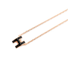 将图像加载到图库查看器中,HERMES Pop Ash Necklace Size Mini Black Lacquer Gold Plated