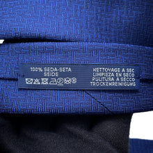 Load image into Gallery viewer, HERMES Silk necktie, 8 cm, H-trefle MarineH659448T Silk100%